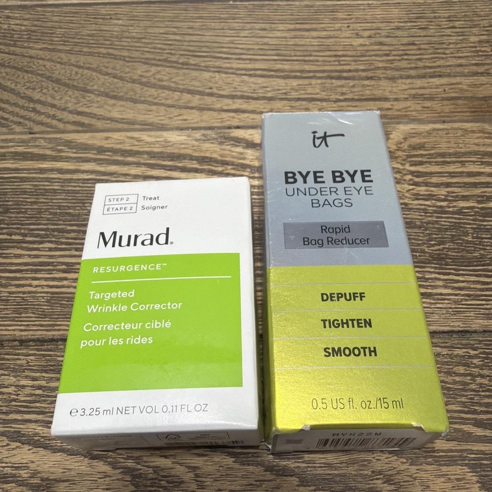 Murad Wrinkle Corrector 0.11 Fl Oz + Bye Bye Under Eye Rapid Bag Reducer 0.5 Fl